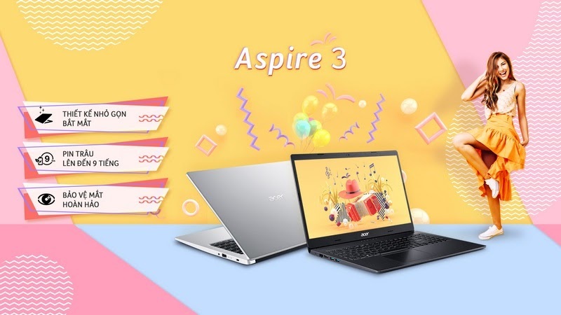 laptop mỏng nhẹ Acer Aspire 3