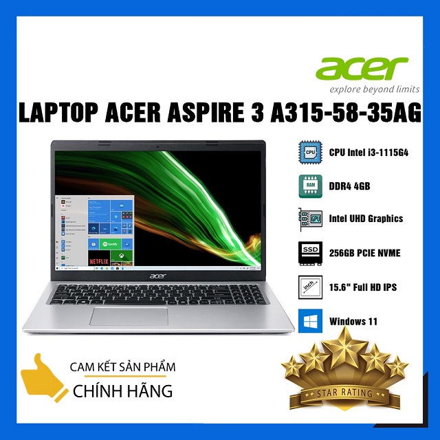 Acer Aspire 3 A315-58-35AG (Bạc)