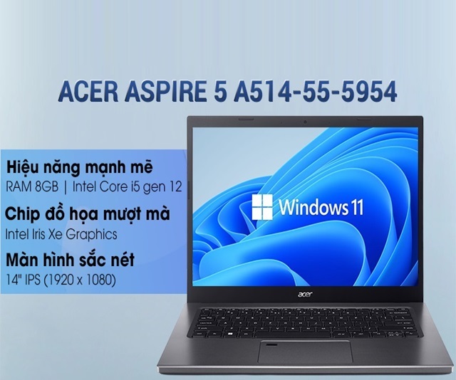 Acer Aspire 5 A514-55-5954 (i5-1235U/8GB/512G/Win11/Xám)