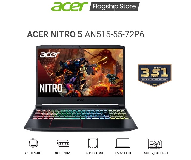 Acer Nitro 5 AN515-55-72P6 (Đen)