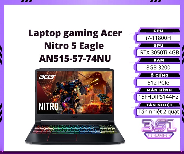 Acer Nitro 5 AN515-57-74NU (Đen)