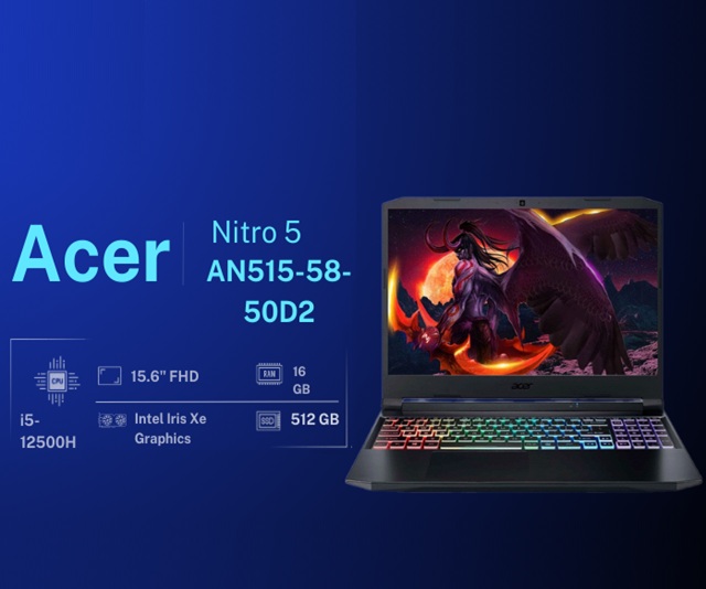 Acer Nitro 5 AN515-58-50D2 (i5-12500H/16GB/512GB/RTX3060/Win11/Đen)