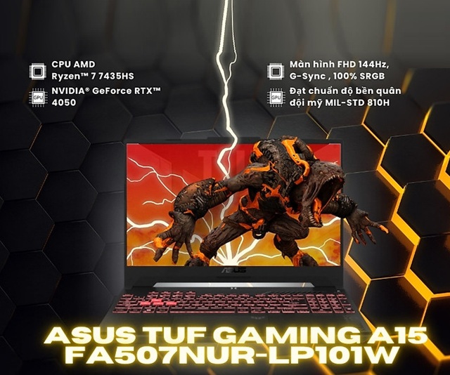 ASUS TUF Gaming A15 FA507NUR-LP101W (R7-7435HS/RTX4050/16GB/512GB/Win11)