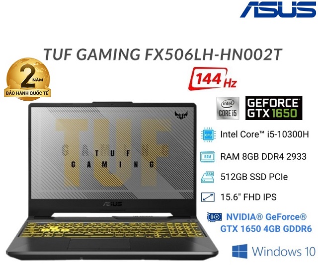 Asus TUF Gaming F15 FX506LH-HN002T (i5-10300H/8GB/512GB/Xám)