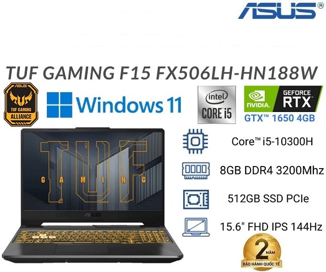 Asus TUF Gaming F15 FX506LHB-HN188W (Đen)