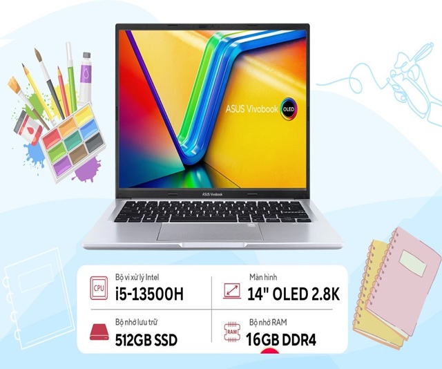 Asus Vivobook 14 OLED A1405VA-KM095W (i5-13500H/16GB/512GB/Win11/Bạc)