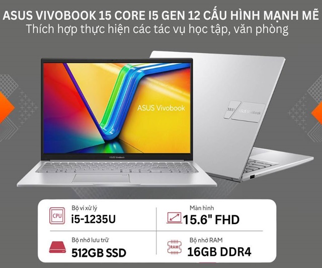 Asus Vivobook 15 X1504ZA-NJ517W (i5-1235U/16GB/512GB/Win11/Bạc)