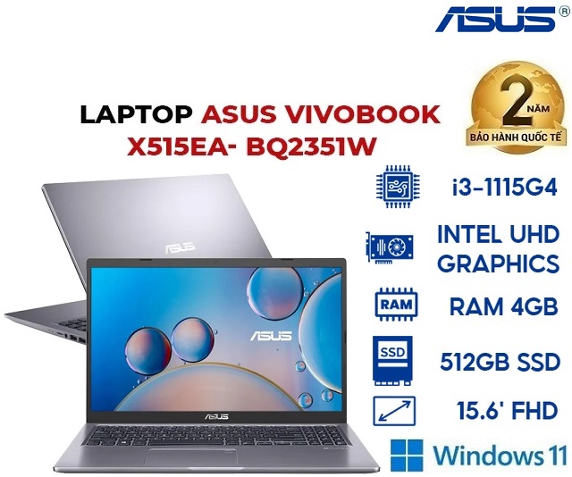 Asus VivoBook 15 X515EA-BQ2351W (Xám)