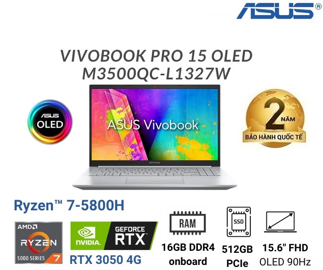 Asus Vivobook Pro 15 OLED M3500QC-L1327W (Bạc)