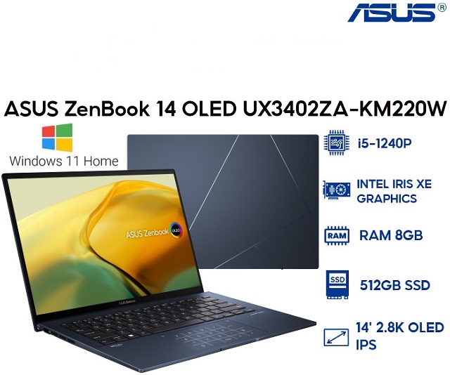 Asus ZenBook 14 OLED UX3402ZA-KM220W (Xanh)
