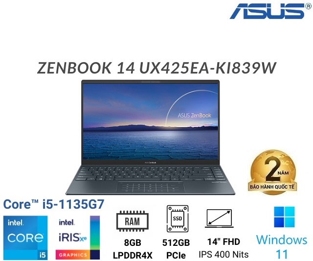 Asus ZenBook 14 UX425EA-KI839W (Xám)
