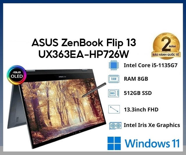 Asus ZenBook Flip 13 Evo UX363EA-HP726W (Xám)