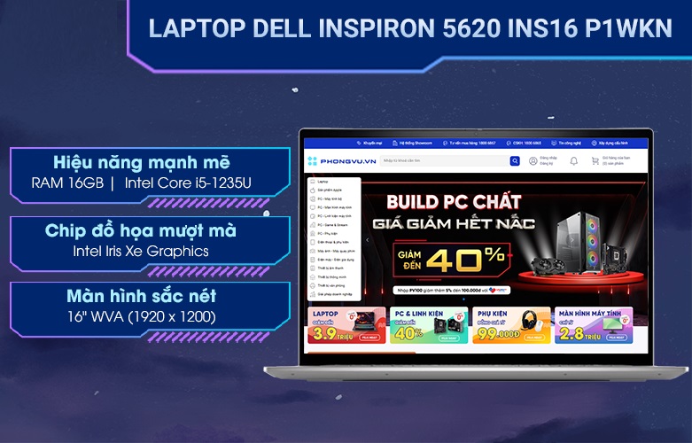 Dell Inspiron 16 5620 i5 (P1WKN-Bạc)