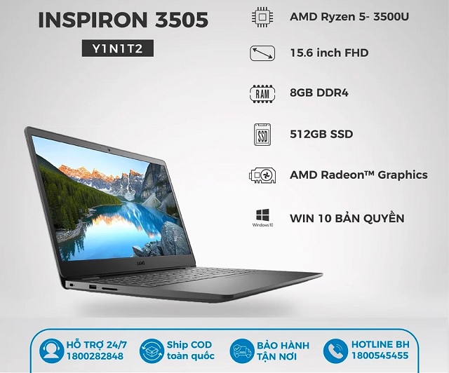 Dell Inspiron 3505 R5-3500U Y1N1T2