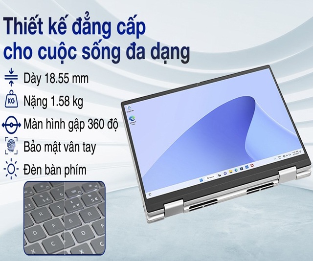 Dell Inspiron T7430 N7430I58W1 (i5-1335U/8GB/512GB/Cảm ứng/Win11/Bạc)