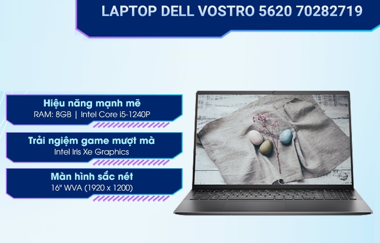 Dell Vostro 16 5620 70282719 (i5-1240P | RAM 16GB | 512GB SSD | Xám)