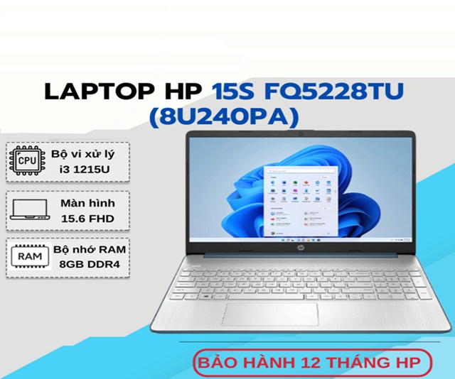 HP 15s-fq5228TU 8U240PA (i3-1215U/8GB/512GB/Win11/Xanh)