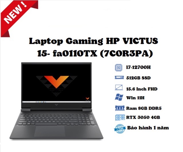 HP VICTUS 15-fa0110TX 7C0R3PA (Đen)