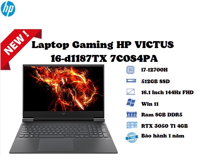 HP VICTUS 16-d1187TX 7C0S4PA (Đen)