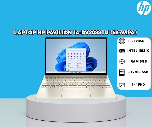 HP Pavilion 14-dv2033TU 6K769PA (i5-1235U/RAM 8GB/512GB SSD/ Gold)