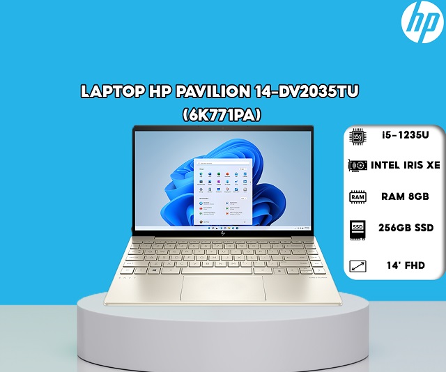 HP Pavilion 14-dv2035TU 6K771PA (i5-1235U/RAM 8GB/256GB SSD/ Gold)
