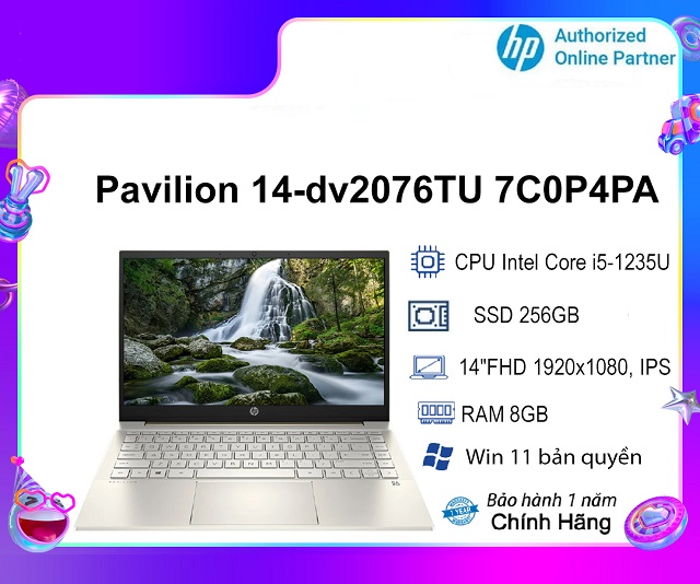 HP Pavilion 14-dv2076TU 7C0P4PA (i5-1235U/RAM 8GB/256GB SSD/ Gold)