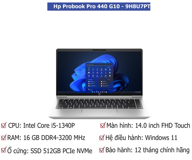 HP ProBook 440 G10 9H8U7PT (i5-1340P/16GB/512GB/Win11/Bạc)