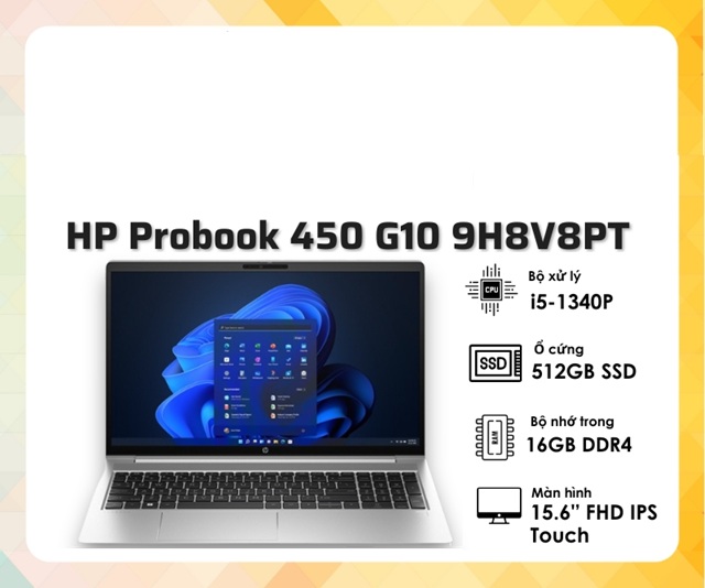 HP ProBook 450 G10 9H8V8PT (i5-1340P/16GB/512GB/Cảm ứng/Win11/Bạc)