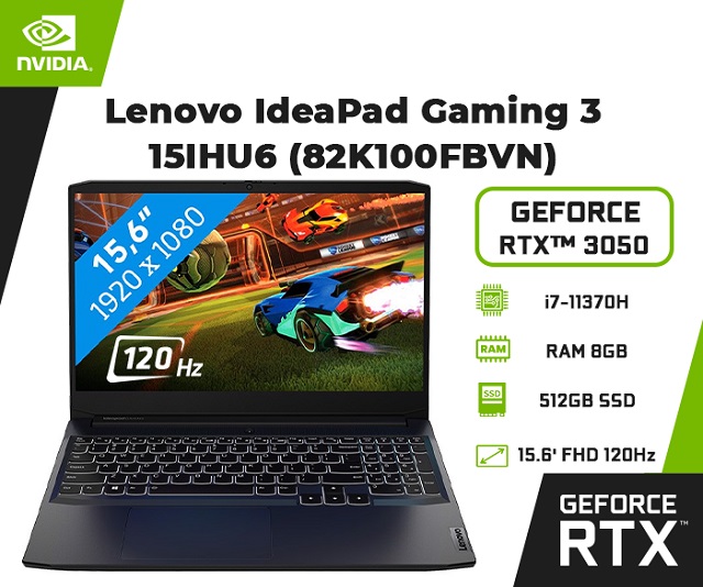 Lenovo IdeaPad Gaming 3 15IHU6 (82K100FBVN) (Đen)