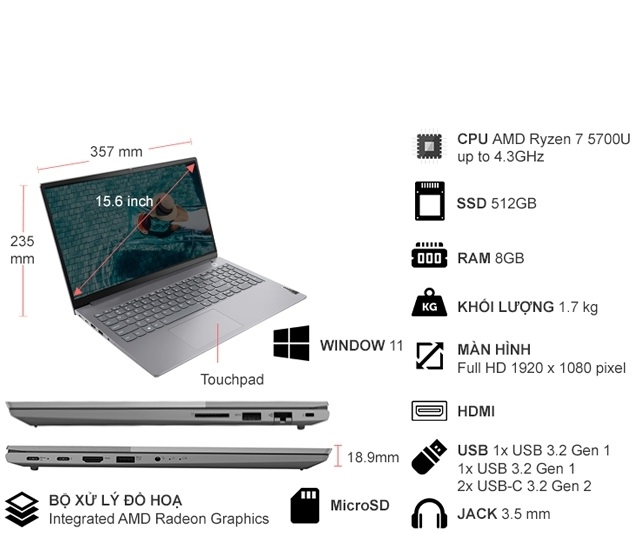 Lenovo ThinkBook 15 G3 ACL 21A400CEVN (R7-5700U/8GB/512GB)
