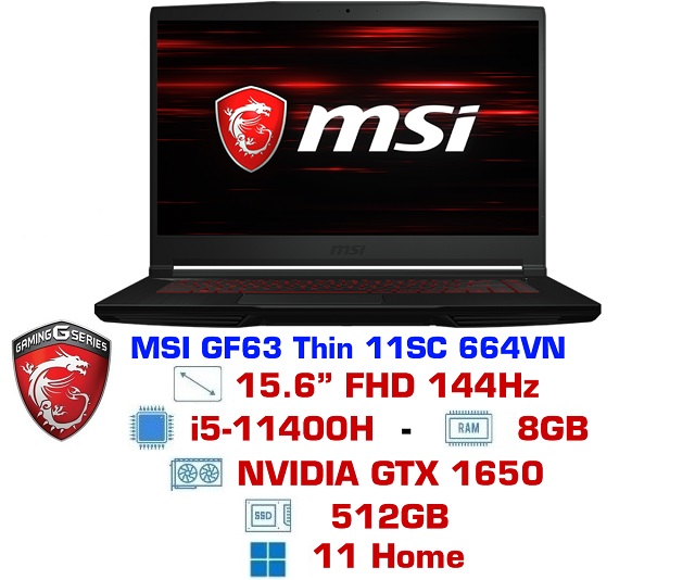 MSI GF63 Thin 11SC-664VN (Đen)