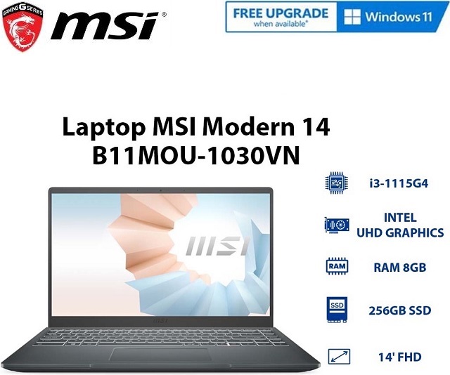 MSI Modern 14 B11MOU-1030VN (Xám)