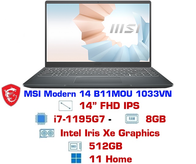 MSI Modern 14 B11MOU-1033VN (Xám)
