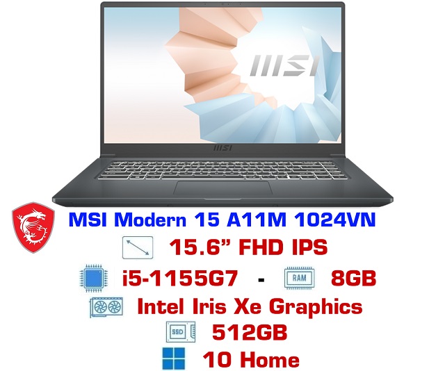 MSI Modern 15 A11MU-1024VN (Xám)